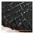 Haftowany materiał z siatki cekinowa czarna diament haftowane cekinowe haft materiałowy na spandexie
